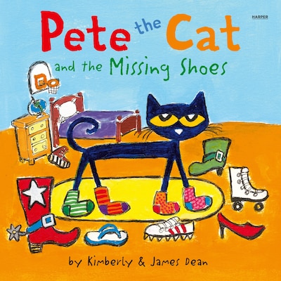 Pete the Cat and the Missing Shoes – omslag til lydbogen af James Dean, Kimberly Dean