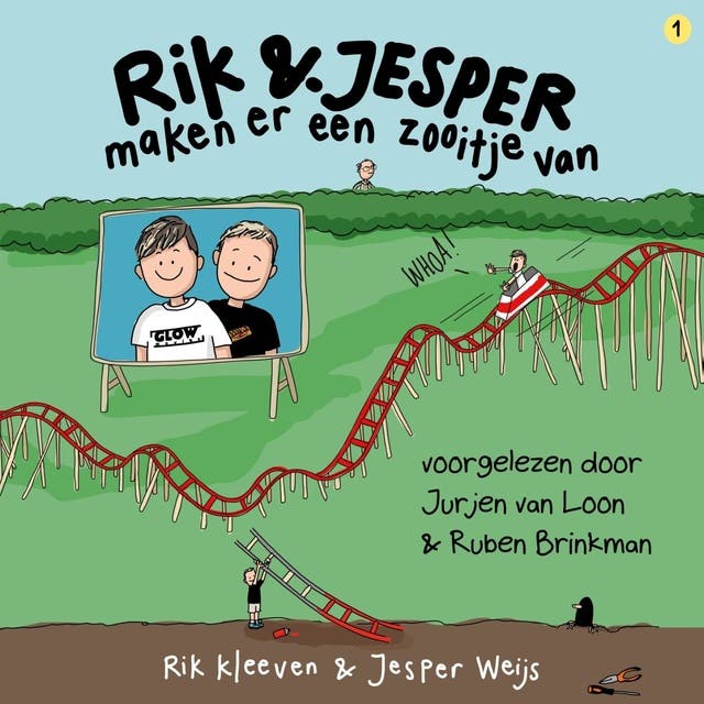Rik en Jesper maken er een zooitje van – omslag van het luisterboek van Jesper Weijs,Rik Kleeven