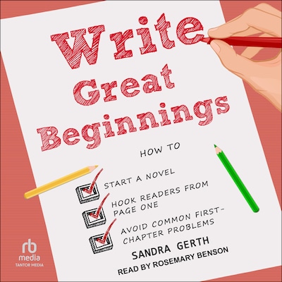 Write Great Beginnings – omslag til lydbogen af Sandra Gerth