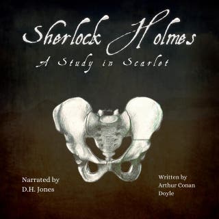 Sherlock Holmes: A Study in Scarlet – omslag till ljudboken av Arthur Conan Doyle