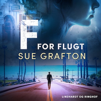 F for flugt – omslag til lydbogen af Sue Grafton