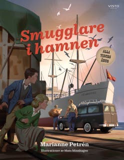 Smugglare i hamnen – omslag till ljudboken av Marianne Petrén,Mats Minnhagen