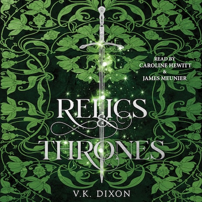 Relics & Thrones – omslag til lydbogen af V.K. Dixon