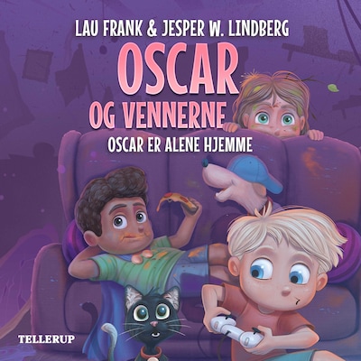 Oscar og vennerne #3: Oscar er alene hjemme – omslag til lydbogen af Jesper W. Lindberg, Lau Frank