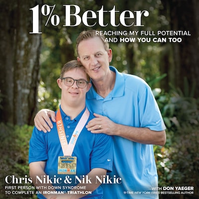 1% Better – omslag til lydbogen af Chris Nikic, Nik Nikic