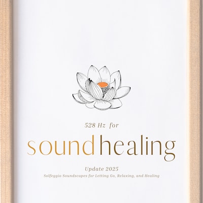 528 Hz Music for Sound Healing – omslag til lydbogen af Solfeggio Sound Healing Center