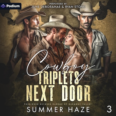 Cowboy Triplets Next Door – omslag til lydbogen af Summer Haze