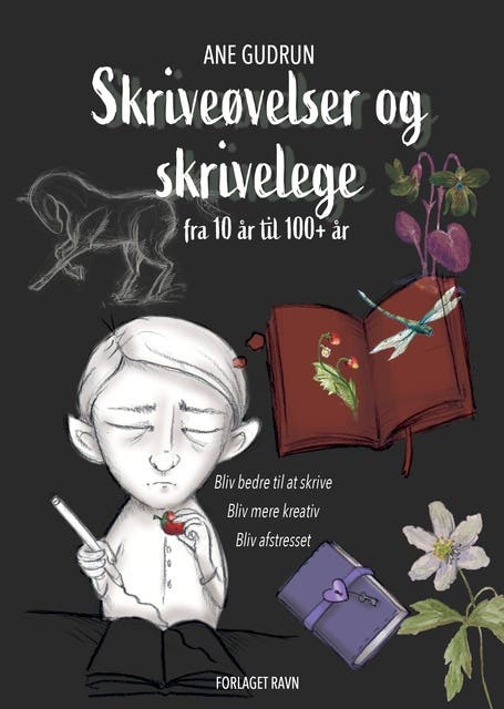 Skriveøvelser og skrivelege – omslag til lydbogen af Ane Gudrun