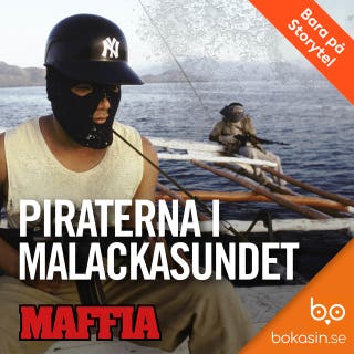 Piraterna i Malackasundet – omslag till ljudboken av Bokasin