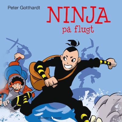Ninja på flugt – omslag til lydbogen af Peter Gotthardt