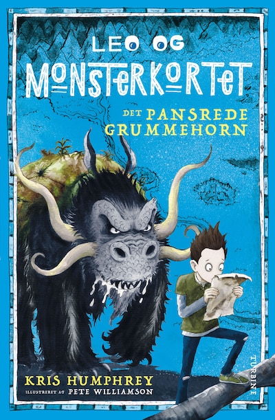 Leo og monsterkortet 1: Det pansrede grummehorn – omslag til lydbogen af Kris Humphrey
