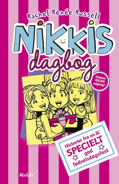 Nikkis dagbog 13: Historier fra en ik’ specielt god fødselsdagsfest – omslag til lydbogen af Rachel Renée Russell