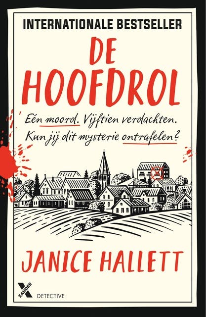 De hoofdrol: Eén moord. Vijftien verdachten. Los jij de zaak op? – omslag van het luisterboek van Janice Hallett