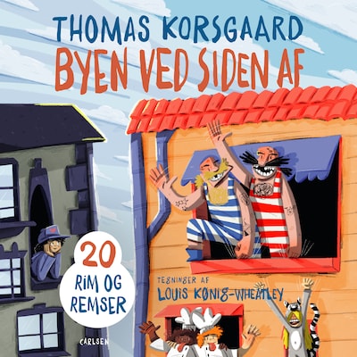 Byen ved siden af – omslag til lydbogen af Thomas Korsgaard