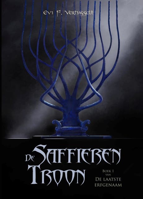 De Saffieren Troon – omslag van het luisterboek van Evi F. Verhasselt