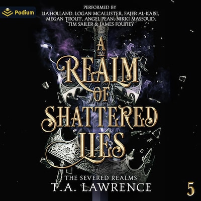 A Realm of Shattered Lies – omslag til lydbogen af T.A. Lawrence