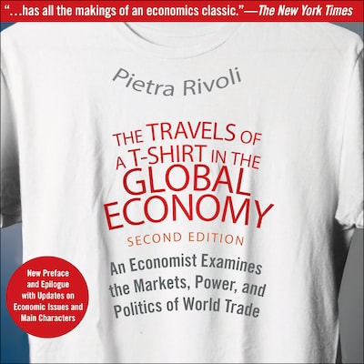 The Travels of a T-Shirt in the Global Economy – omslag til lydbogen af Pietra Rivoli