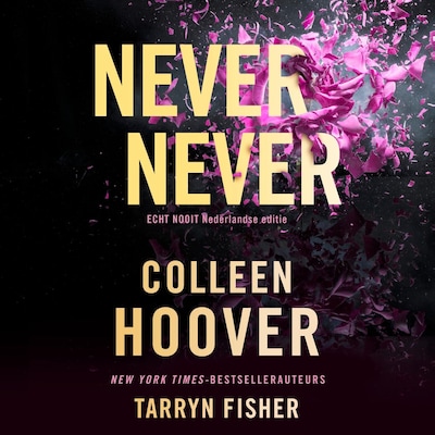 Never never – omslag van het luisterboek van Colleen Hoover, Tarryn Fisher