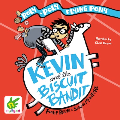 Kevin and the Biscuit Bandit – omslag til lydbogen af Sarah Mcintyre, Philip Reeve