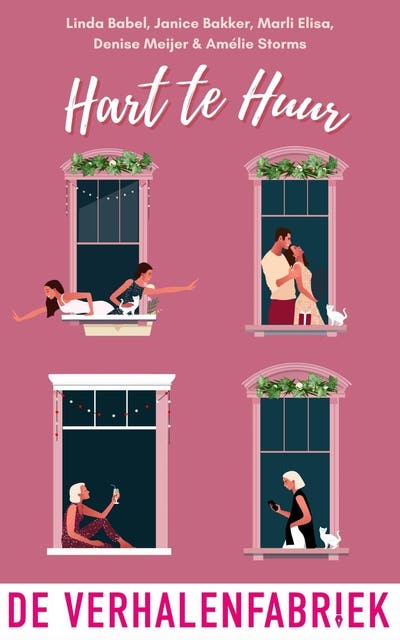 Hart te huur: Vijf vrouwen, één huurbaas en een heleboel geheimen – omslag van het luisterboek van Amelie Storms,Denise Meijer,Janice Bakker,Linda Babel,Marli Elisa