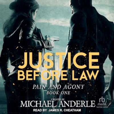 Justice Before Law – omslag til lydbogen af Michael Anderle