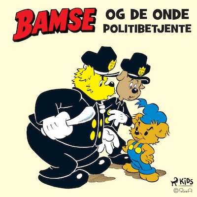 Bamse og de onde politibetjente – omslag til lydbogen af Mårten Melin
