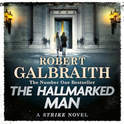 The Hallmarked Man – omslag til lydbogen af Robert Galbraith