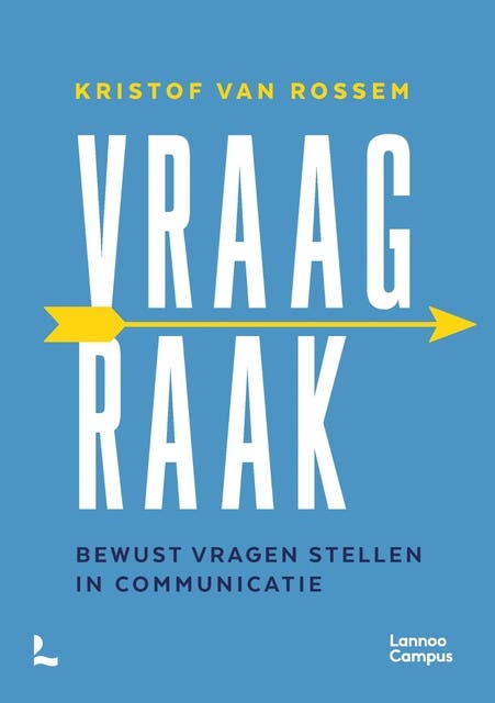 Vraag raak: Bewust vragen stellen in communicatie – omslag van het luisterboek van Kristof Van Rossem