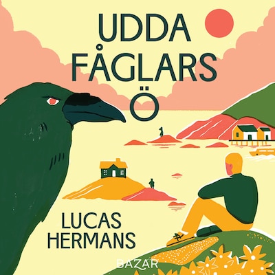 Udda fåglars ö – omslag till ljudboken av Lucas Hermans