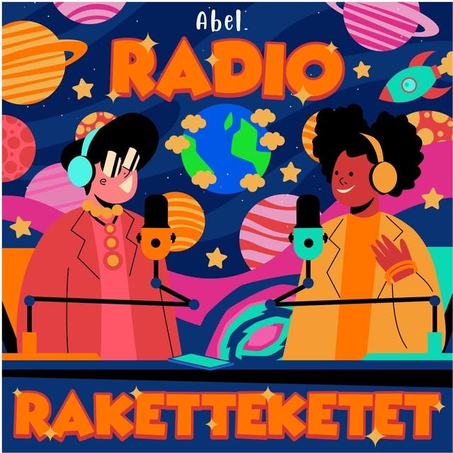 Radio Rakketeket: Leer alles over de ruimte met dit luisterboek. – omslag van het luisterboek van Abel Studios,Noortje Veldhuizen