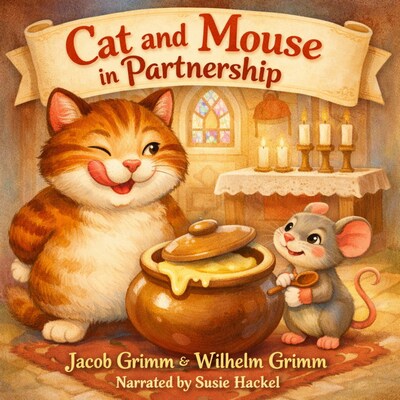 Cat and Mouse In Partnership – omslag til lydbogen af Jacob Grimm, Wilhelm Grimm