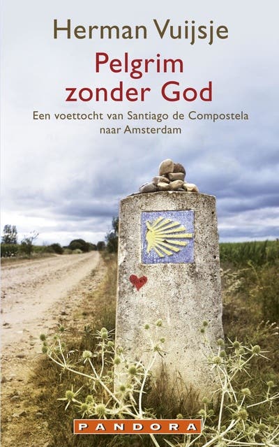 Pelgrim zonder god: een voettocht van Santiago de Compostela naar Amsterdam – omslag van het luisterboek van Herman Vuijsje
