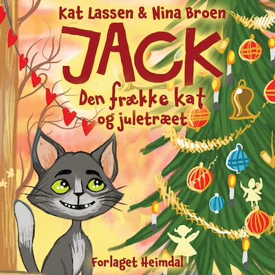 Jack, den frække kat og juletræet – omslag til lydbogen af Kat Lassen