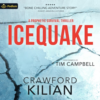 Icequake – omslag til lydbogen af Crawford Kilian