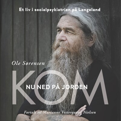 Kom nu ned på jorden – omslag til lydbogen af Ole Sørensen, Marianne Vestergaard Nielsen