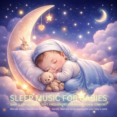 Sleep Music for Babies – Baby Sleep Sounds  – Soft Frequencies for Relaxation & Comfort – omslag til lydbogen af Sophie Bloom
