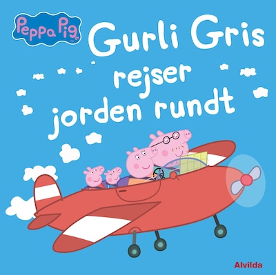 Gurli Gris rejser jorden rundt – omslag til lydbogen af Gurli Gris