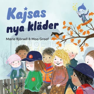 Kajsas nya kläder – omslag till ljudboken av Maria Björsell