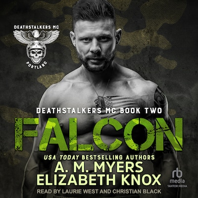 Falcon – omslag til lydbogen af Elizabeth Knox, A. M. Myers