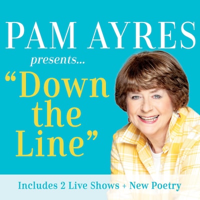 Pam Ayres - Down the Line – omslag til lydbogen af Pam Ayres