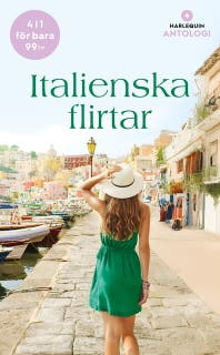 Italienska flirtar – omslag till ljudboken av Fiona Harper,Jacqueline Baird,Melanie Milburne,Rebecca Winters