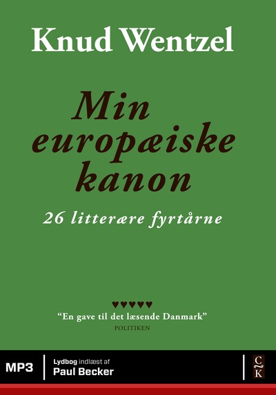 Min europæiske kanon – omslag til lydbogen af Knud Wentzel
