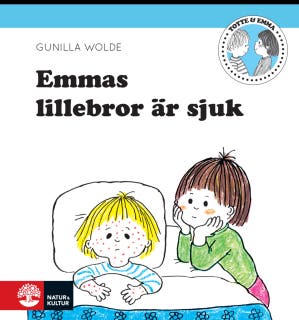 Emmas lillebror är sjuk – omslag till ljudboken av Gunilla Wolde