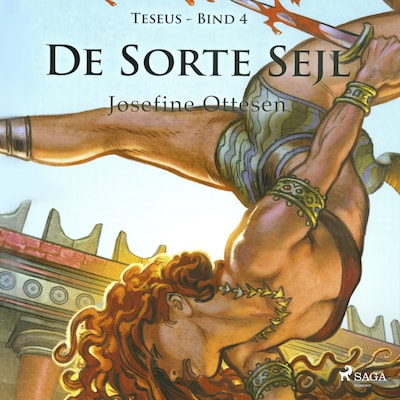 Teseus 4. De sorte sejl – omslag til lydbogen af Josefine Ottesen