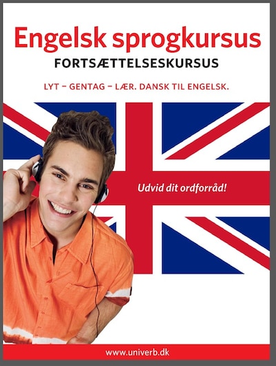 Engelsk sprogkursus Fortsættelseskursus – omslag til lydbogen af Univerb