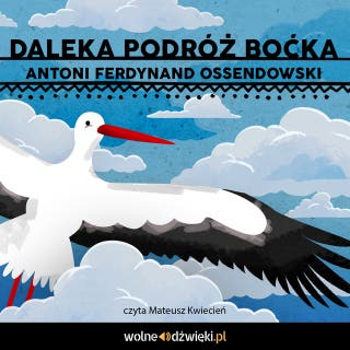 Daleka podróż boćka – okładka audiobooka, autor Antoni Ferdynand Ossendowski