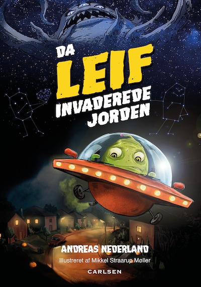 Da Leif invaderede jorden – omslag til lydbogen af Andreas Nederland