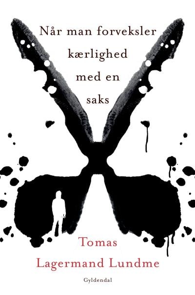 Når man forveksler kærlighed med en saks – omslag til lydbogen af Tomas Lagermand Lundme