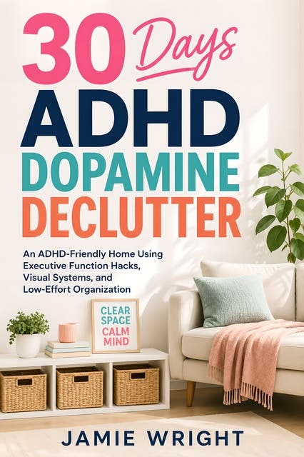 30 Days ADHD Dopamine Declutter: An ADHD-Friendly Home Using Executive Function Hacks, Visual Systems, and Low-Effort Organization – omslag til lydbogen af Jamie Wright