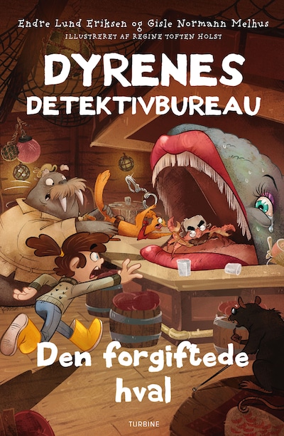 Dyrenes detektivbureau – Den forgiftede hval – omslag til lydbogen af Endre Lund Eriksen, Gisle Normann Melhus